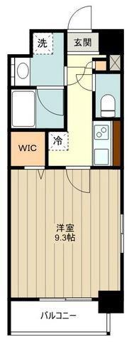 レグルス立川(1K/9階)の間取り写真