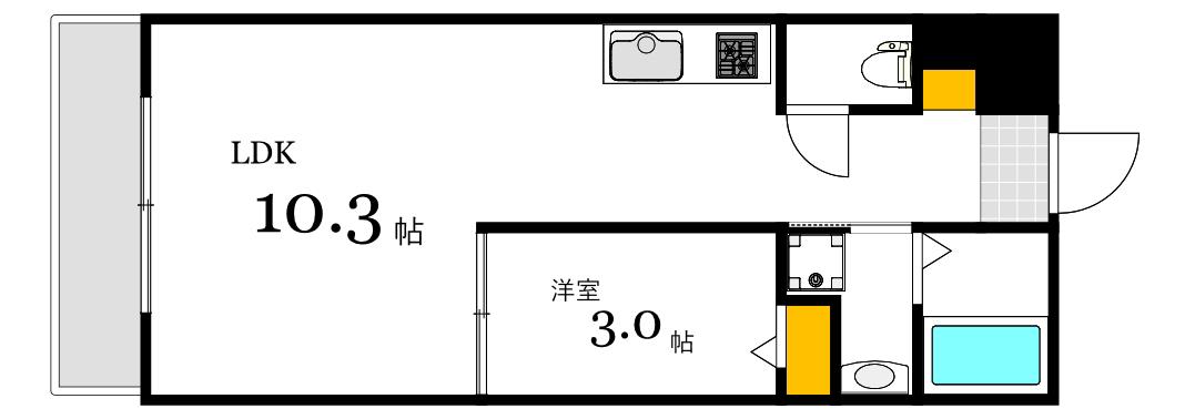 SA05(1LDK/4階)の間取り写真