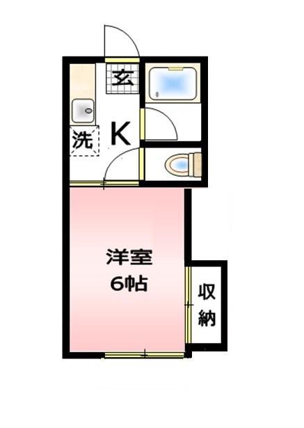 第2コーポ萩山(1K/1階)の間取り写真