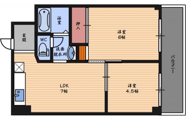 ドリームハイツ21(2DK/5階)の間取り写真
