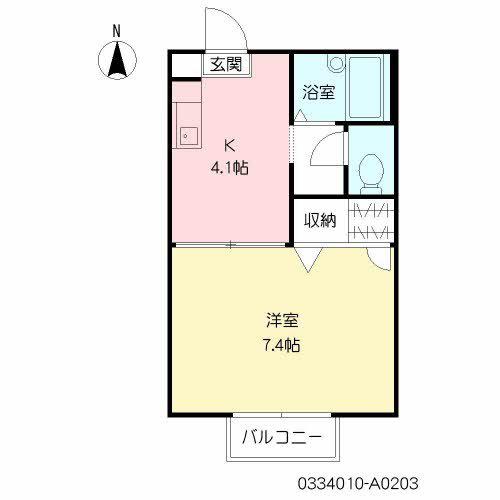 ニース矢野(1K/2階)の間取り写真