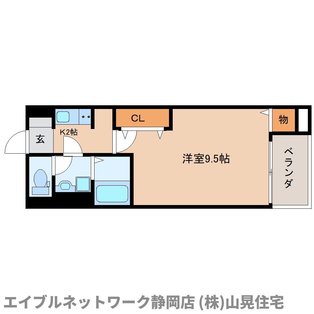 レジみん春日(1K/1階)の間取り写真
