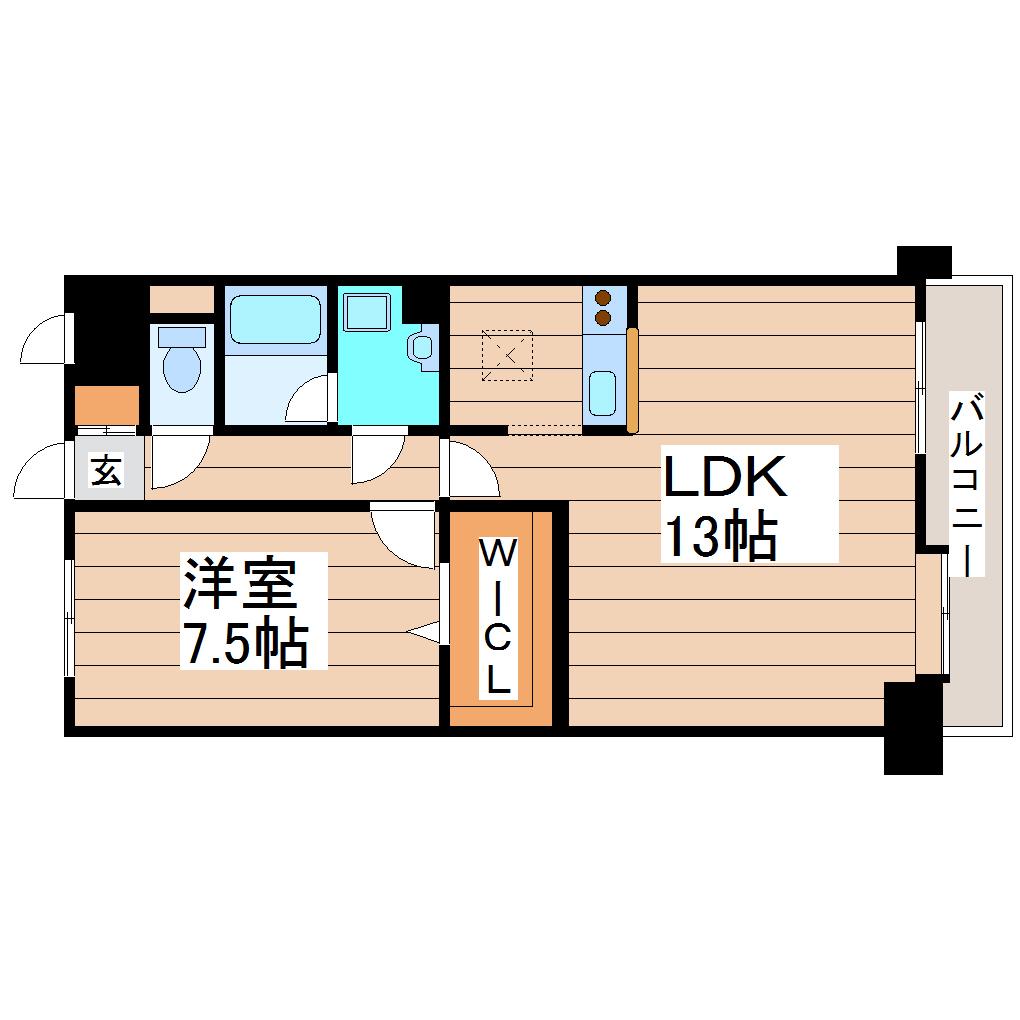 上杉五番館(1LDK/3階)の間取り写真