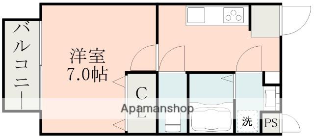 メゾンブルー上荒田(1K/3階)の間取り写真
