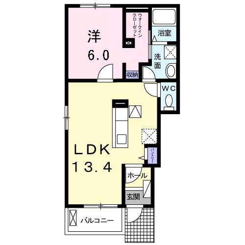 広島高速交通アストラムライン 西原駅(広島) 徒歩13分 2階建 築13年(1LDK/1階)の間取り写真