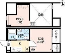 CASTANA.城主 (1K/2階)の間取り写真