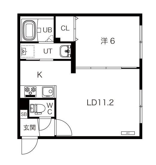 ロアジ栄通(1LDK/4階)の間取り写真