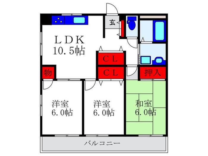 ジュレエトワール(3LDK/1階)の間取り写真