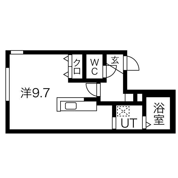 TWINBERRY ASABU(1K/2階)の間取り写真