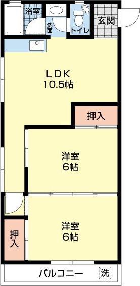 DAIKO TERRACE(2LDK/4階)の間取り写真