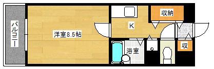 メゾンドエクセル(1K/3階)の間取り写真