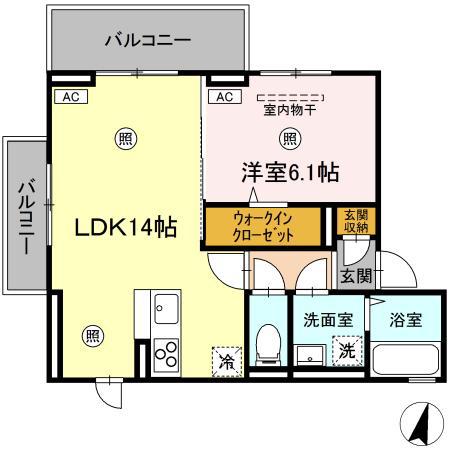 コアーズ(1LDK/2階)の間取り写真