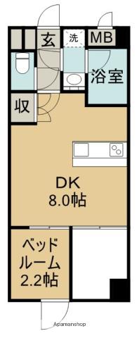 シエロ・アスール1(1DK/3階)の間取り写真