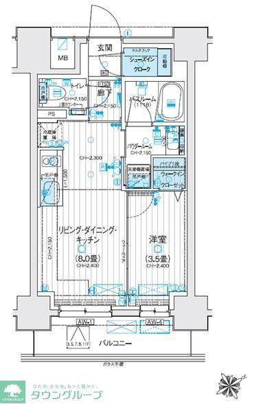 デュオステージ海老名II(1LDK/10階)の間取り写真