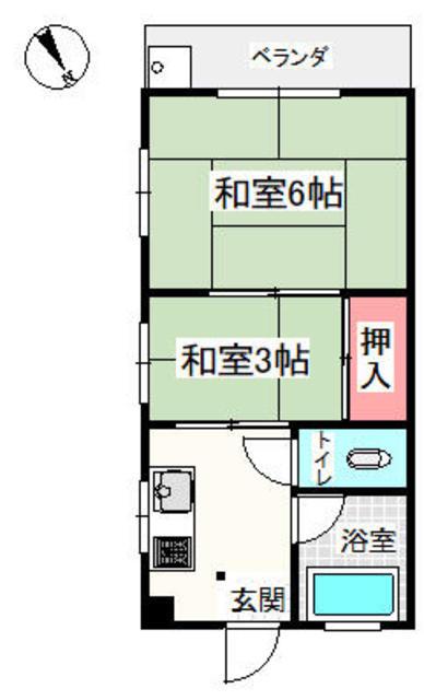 美津和ビル(2K/4階)の間取り写真