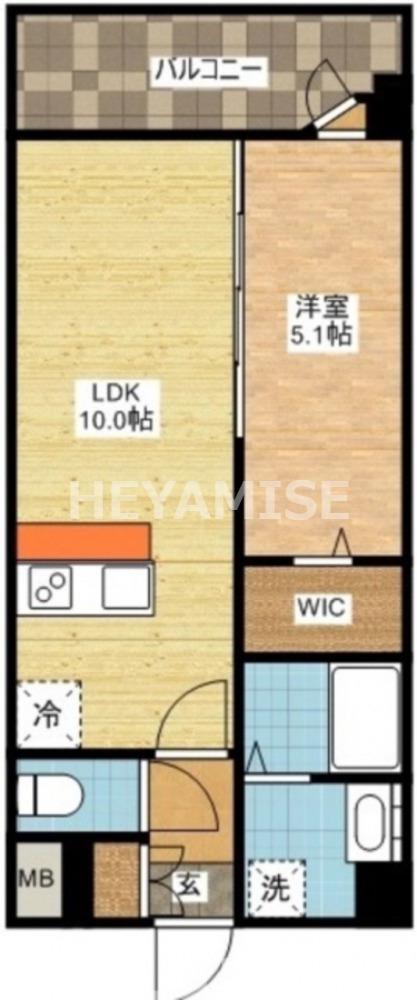MODERN PALAZZO長大医学部前(1LDK/4階)の間取り写真