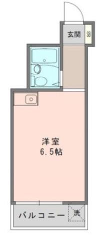 山本ビル(ワンルーム/6階)の間取り写真