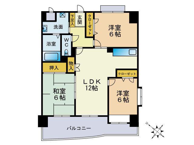 グリーンフォレスト(3LDK/2階)の間取り写真
