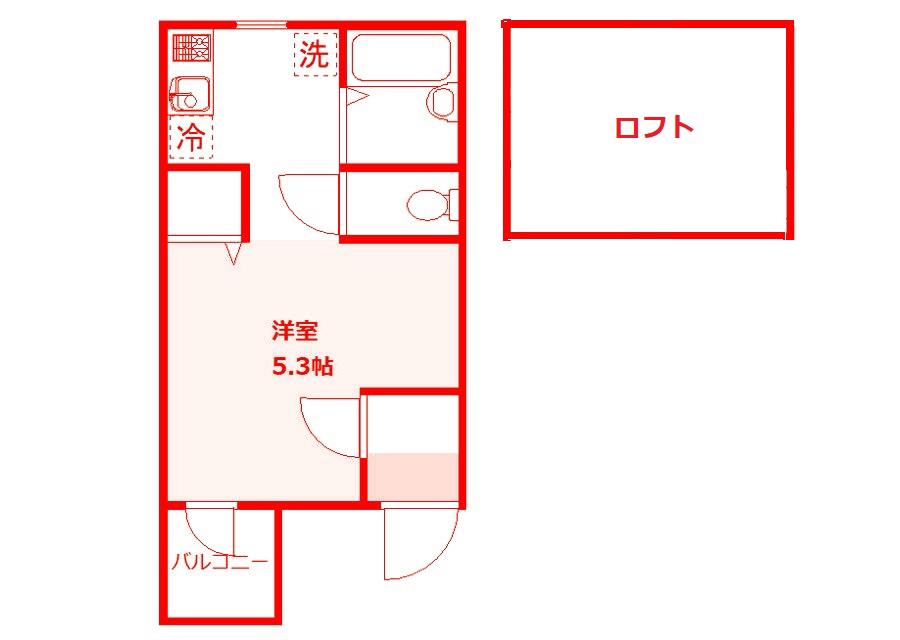 アマーレヴィスタ(ワンルーム/3階)の間取り写真