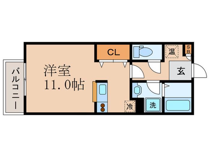 コートTAKE優(ワンルーム/2階)の間取り写真