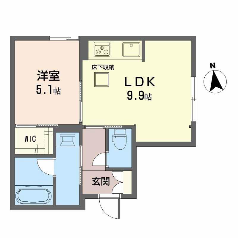 シャーメゾン 武(1LDK/1階)の間取り写真