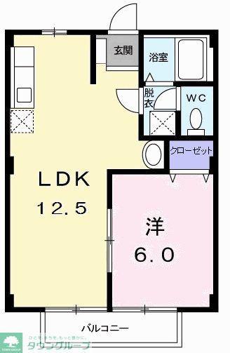 ラ・カーサ・ベルデ(1LDK/2階)の間取り写真