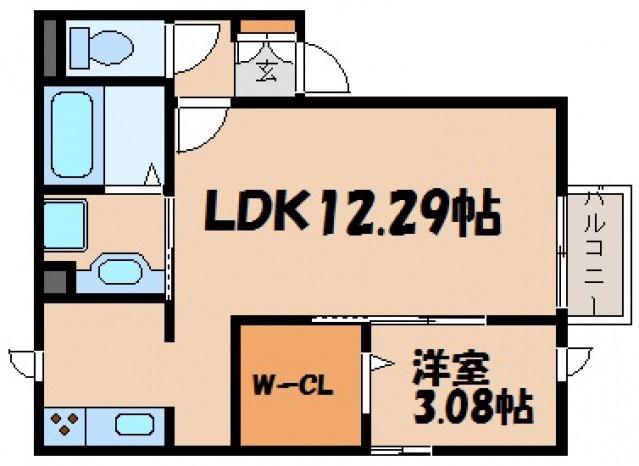 ライブコープ神崎 I(1LDK/2階)の間取り写真