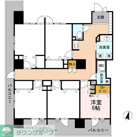 ロイヤルパークスERささしま(ワンルーム/3階)の間取り写真