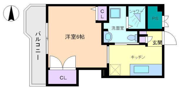 コーポモントレー(ワンルーム/3階)の間取り写真