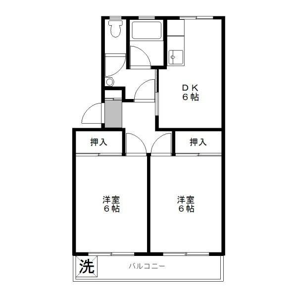 森山ビル(2DK/2階)の間取り写真