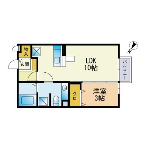 セジュール未来(1LDK/1階)の間取り写真