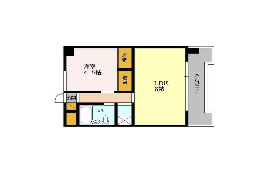 朝日プラザ高松エルグ(1LDK/7階)の間取り写真