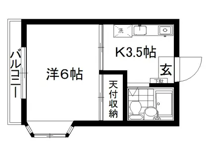 ローズヒルズカンダ(1K/2階)の間取り写真