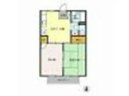 エクセレント台原(2DK/1階)の間取り写真