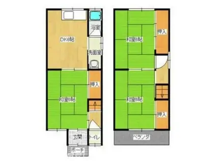 第三池尻ハウス(3DK/2階)の間取り写真