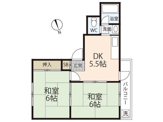 横田ビル(2DK/3階)の間取り写真