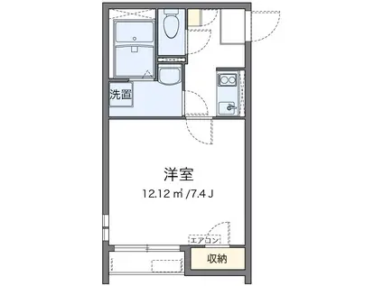 西鉄天神大牟田線 西鉄二日市駅 徒歩11分 2階建 築10年(1K/1階)の間取り写真
