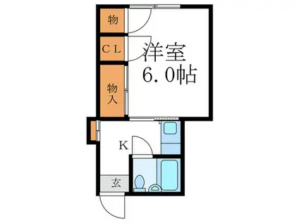 正和荘(1K/1階)の間取り写真