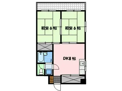 キャスティール五島町(2DK/5階)の間取り写真
