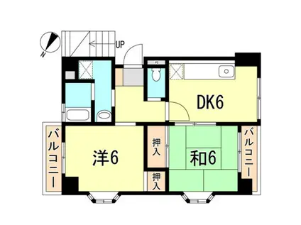 セルフィーユ兵庫(2DK/2階)の間取り写真