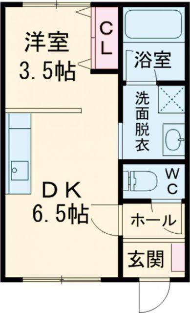 アベニュー(1DK/1階)の間取り写真