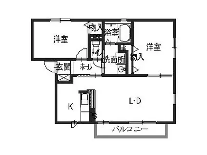 ファミネス横小路(2LDK/2階)の間取り写真