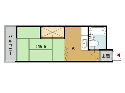 第3吉村マンション(1K/4階)の間取り写真