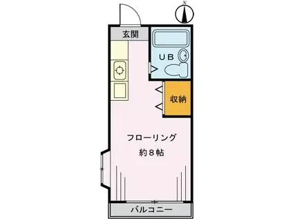 ラフォーレ高井戸Ⅱ(ワンルーム/1階)の間取り写真
