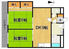 第一HIROハイツ(2LDK/1階)の間取り写真