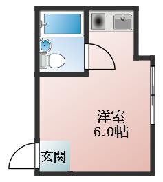 マンション小山(1K/2階)の間取り写真