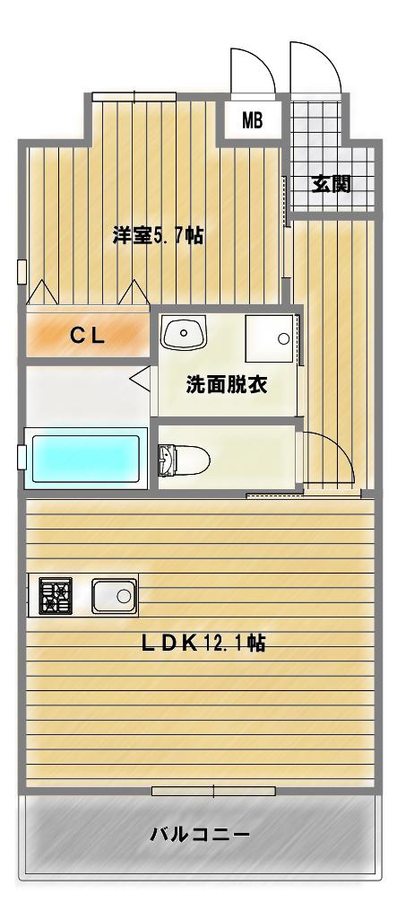 モントレゾー74(1LDK/1階)の間取り写真