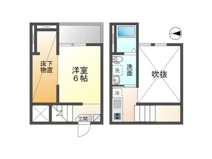 サンエイブリッジIII(ワンルーム/2階)の間取り写真