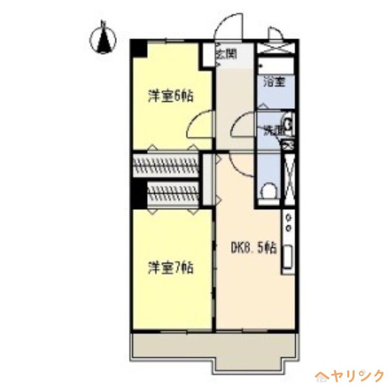 IDAKADAIBLG(2DK/1階)の間取り写真