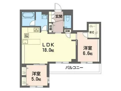 アウリスタ(2LDK/1階)の間取り写真